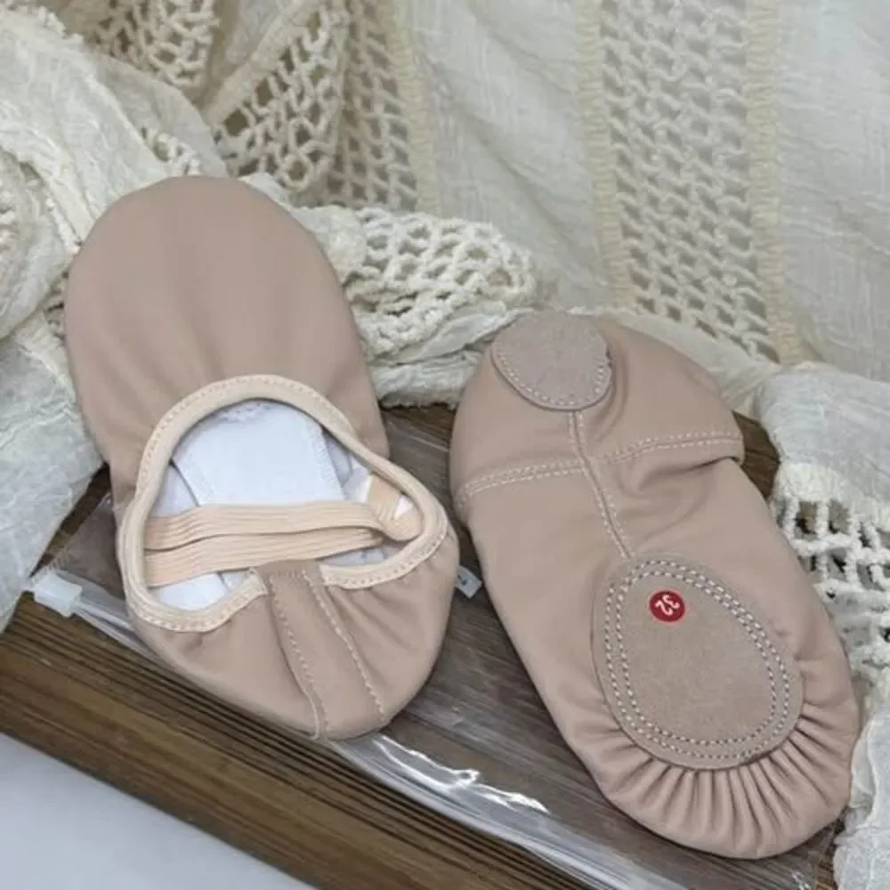 Leather Ballet Shoes with Elastic Straps